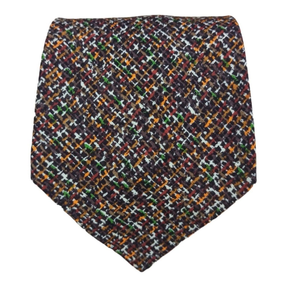 FUMAGALLI Multicolored Art Silk Tie HANDMADE ITALY 57"/ 4.2" EC